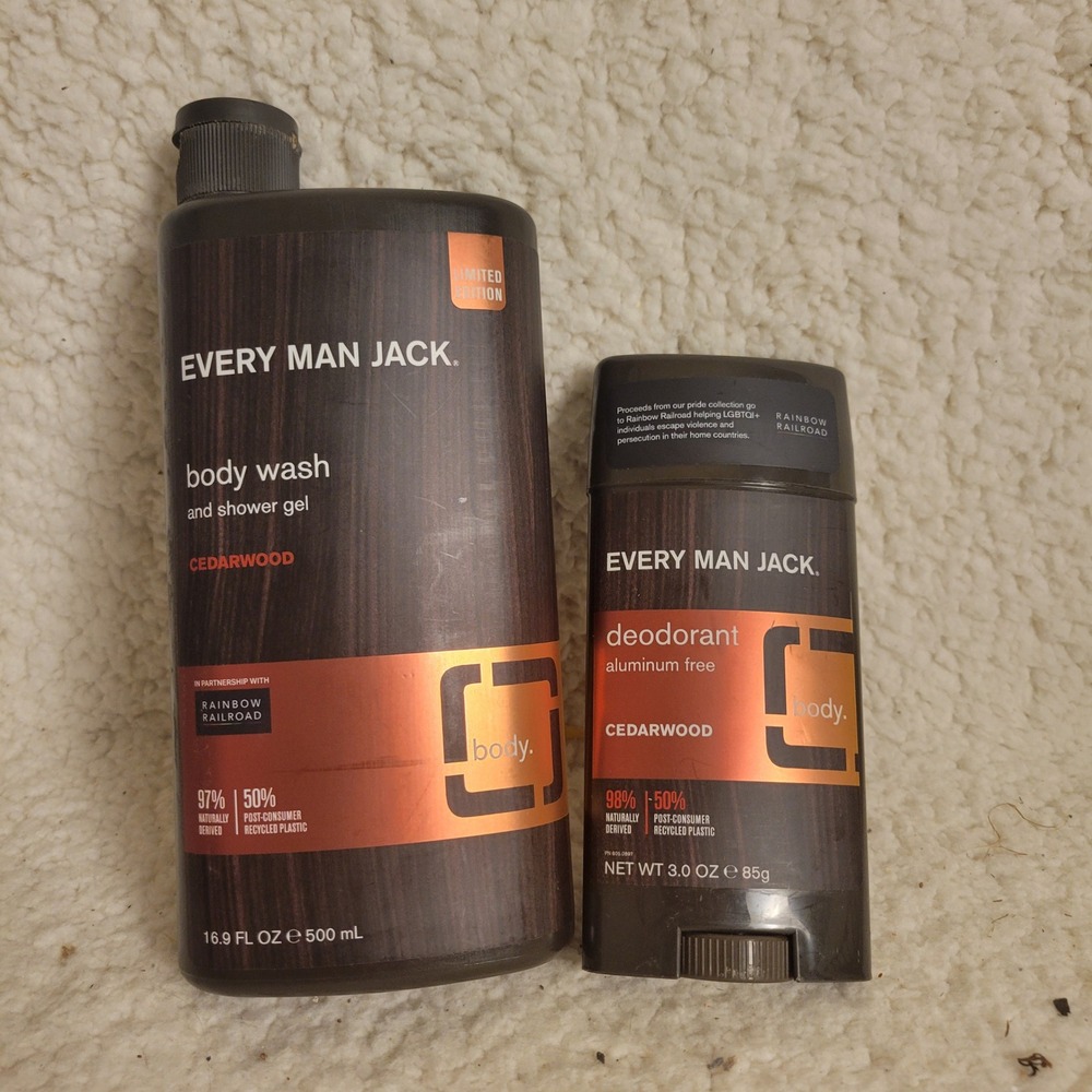 Every Man Jack Body Wash Deodorant Set Mens OS Cedarwood New Pride Limited Edit